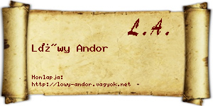 Lőwy Andor névjegykártya